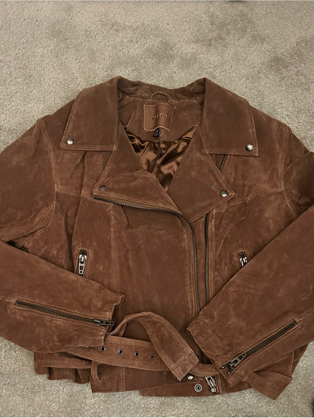 Blank NYC Brown Suede Moto Jacket